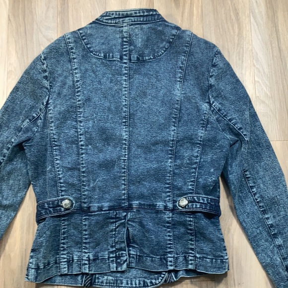 Relist 10/12❌ Forever 21 military vibe denim jean jacket size S - Picture 12 of 16